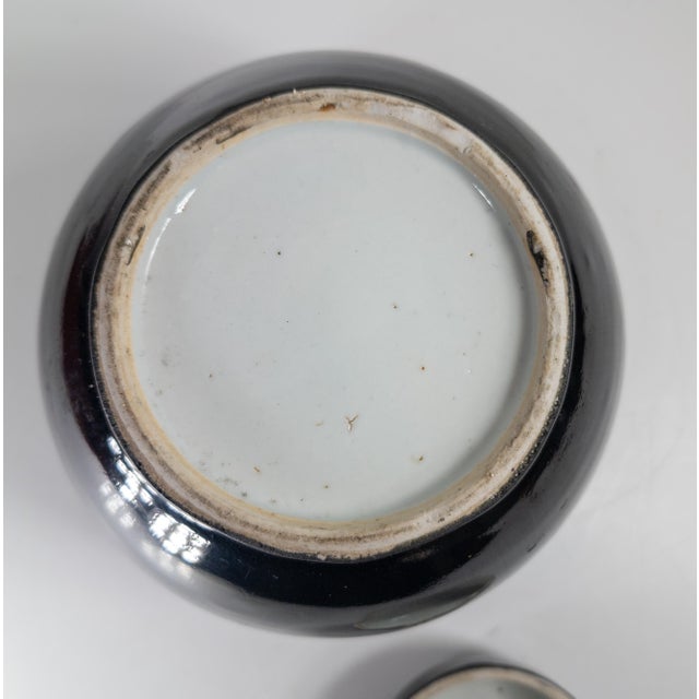 19th Century Chinese Chinoiserie Mirror Black Ginger Jar With Cover For Sale - Image 16 of 18