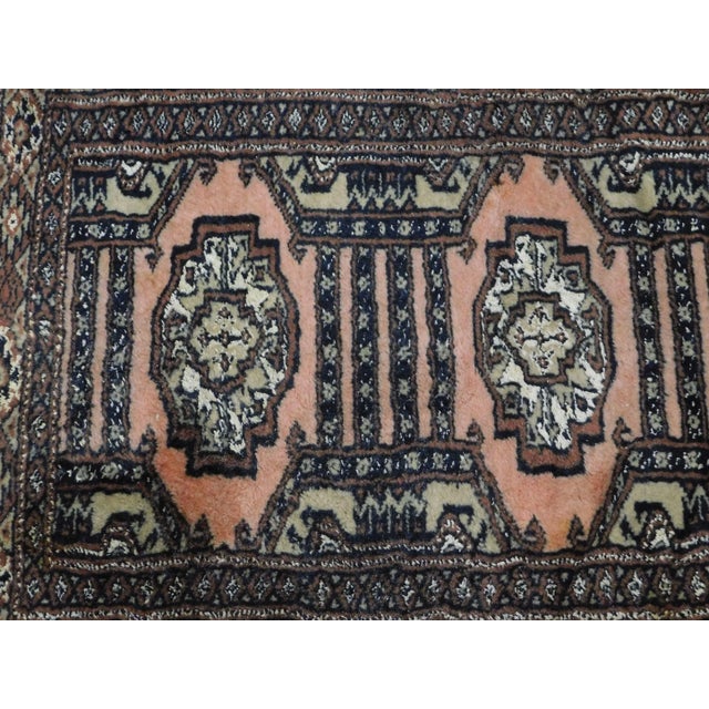 Textile Vintage Hand Woven 42" x 25" Bokara Rug For Sale - Image 7 of 13