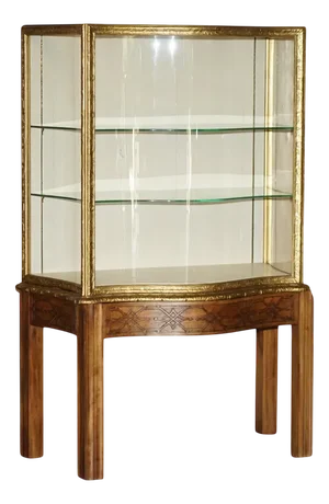 Thomas Chippendale Carved Serpentine Fronted Gold Gilt Display Cabinet