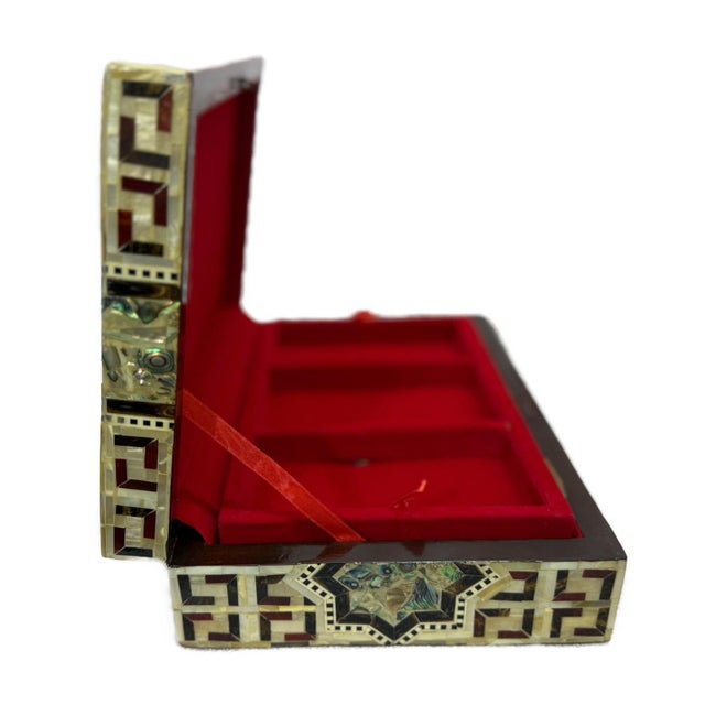 Handmade Mother of Pearl Jewelry Box – Egyptian Geometric Inlay For Sale - Image 10 of 10