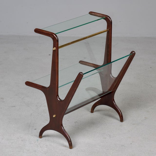 Mid Century Mahogany Magazine Holder Table With Brass Fittings For Sale - Image 10 of 12