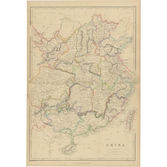Antique Map of China by W. G. Blackie, 1859 For Sale - Image 6 of 6