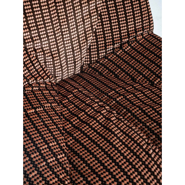 Brown Space Age Italian ‘Petal’ Form Lounge Chair in Velvet For Sale - Image 8 of 12