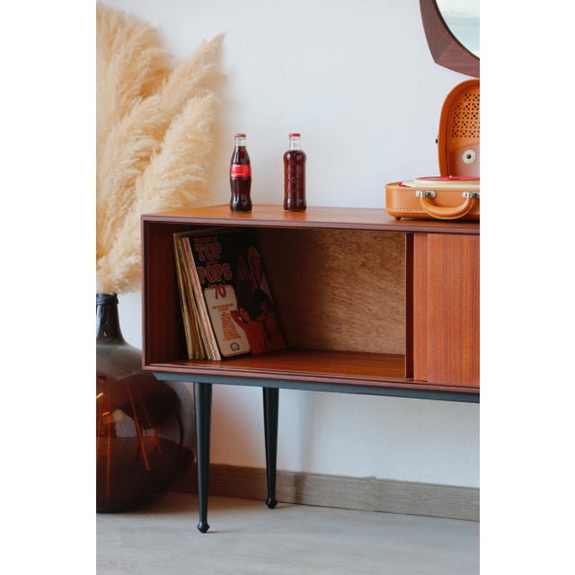 Vintage Vinyl Cabinet in Teak, 1960s For Sale - Image 4 of 18