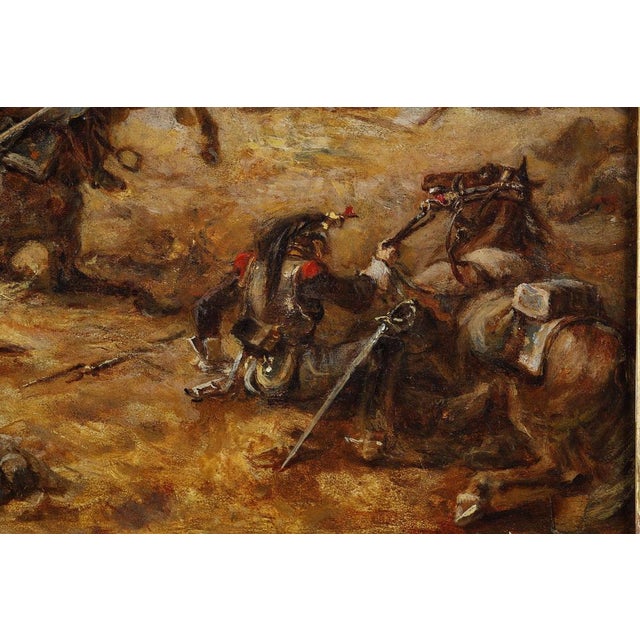 Eugène Charpentier, French Cuirassiers at Waterloo, 1860, Oil Painting, Framed For Sale - Image 12 of 18
