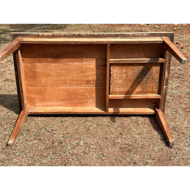 Wood Early 19th Century Provincial Farmhouse Work Table, Scrubbed Fruitwood For Sale - Image 7 of 13