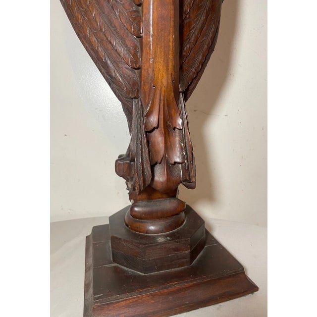 Large Antique 1800's Hand Carved Wood Architectural Salvage Bird Swan Sculpture For Sale - Image 12 of 18