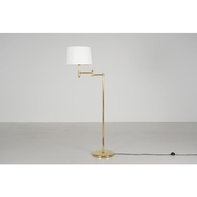Gold Reading Floor Lamp in Brass, 1980s For Sale - Image 8 of 8