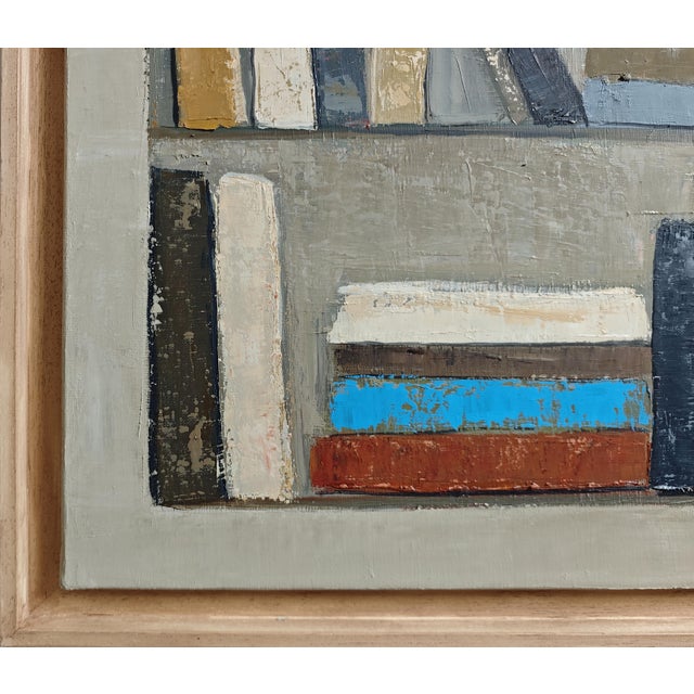 2020s Point D’équilibre, Contemporary Abstract Bookshelf Oil Painting, Framed by Sophie Dumont For Sale - Image 5 of 10