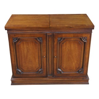 1970s White Furniture Italian Provincial Neoclassical Walnut Flip Top Buffet Server For Sale