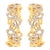 Contemporary 14K Yellow Gold 3/4 Cttw Diamond Honeycomb Hoop Earrings (G-H Color, SI1-SI2 Clarity) - 24MM For Sale - Image 3 of 6