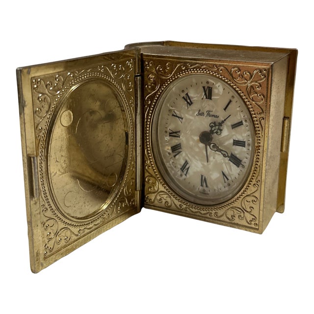 Small Vintage Gold Seth Thomas Clock For Sale