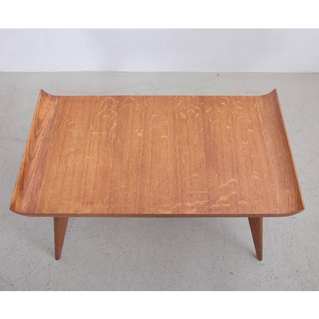 Modern Spanish Modernist Oak Pagoda Side Table by Manuel Barbero, 1950s For Sale - Image 3 of 5