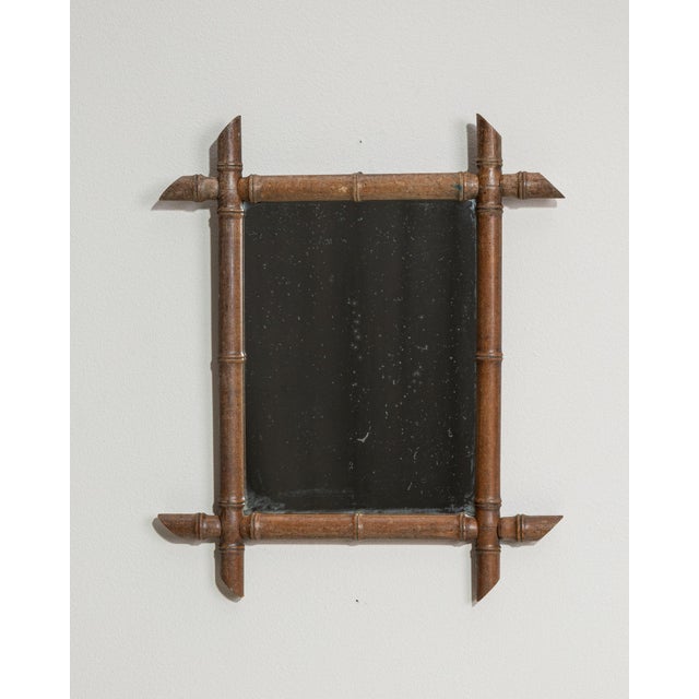 19th Century 19th Century France Tan Wood Mirror For Sale - Image 5 of 10