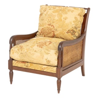 Regency Style Mahogany Caned Bergere For Sale