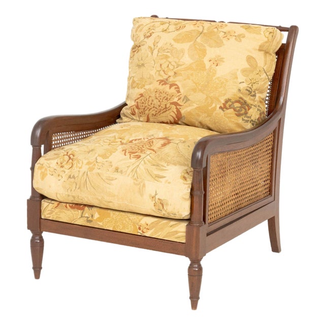 Regency Style Mahogany Caned Bergere For Sale