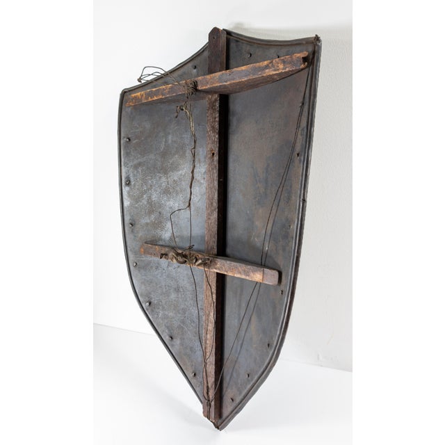 19th Century Renaissance Medieval Revival Etched Steel Heater Shield For Sale - Image 12 of 12