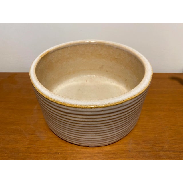 Vintage Zanesville Homespun Cylindrical Blue Glazed Pot For Sale In Milwaukee - Image 6 of 7