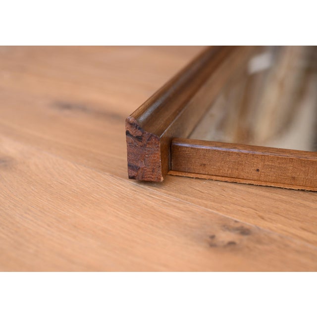 1960s Mid Century Modern Mirror With Sculpted Crossbar For Sale - Image 5 of 8