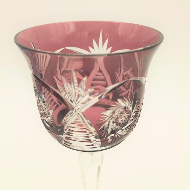 1950s Bohemia Cut Crystal Glasses, 1960s, Set of 6 For Sale - Image 5 of 6