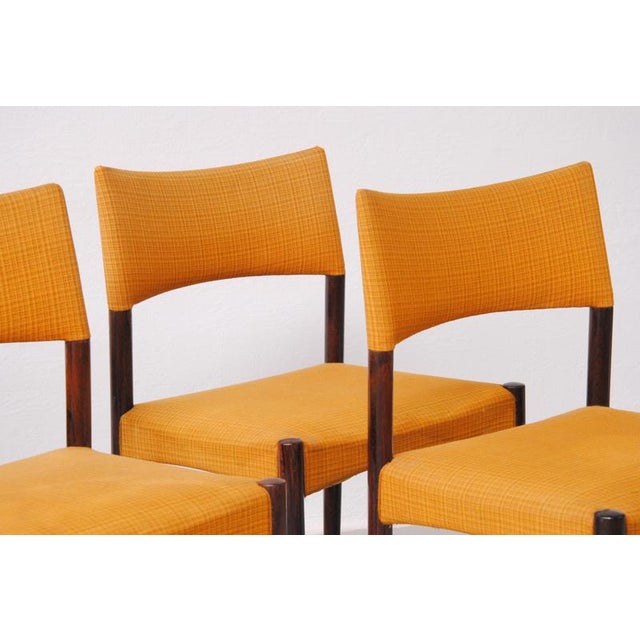 Brown Danish Rosewood Dining Chairs by Ejnar Larsen and Aksel Bender Madsen, 1960s, Set of 6 For Sale - Image 8 of 9