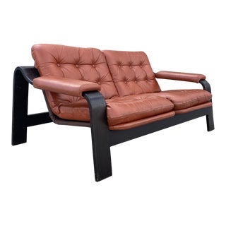 Mid Century Bentwood Settee in the Style of Gotte Mobler For Sale