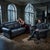 Contemporary Loom Shadow Heritage Black Leather Sofa For Sale - Image 3 of 12