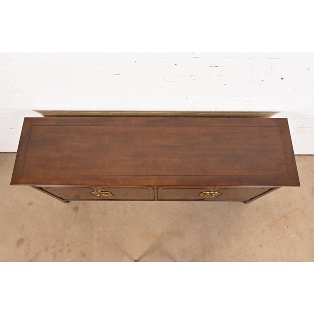 Brown Henredon Hollywood Regency Chinoiserie Walnut Sideboard Credenza, Circa 1970s For Sale - Image 8 of 12