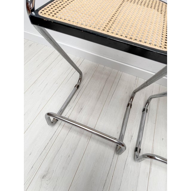 Vintage Italian Wicker and Chrome Barstools, 1970s, Set of 3 For Sale - Image 6 of 10