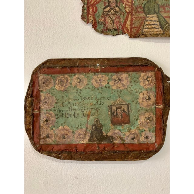 Collection of Mexican Prayer Plaques "Retablos Ex-Votos" from 1950s and 1960s For Sale - Image 10 of 12