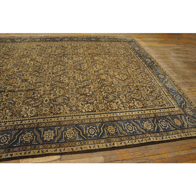 Spectacular Brown-Sienna Bakcground With Allover Pattern Antique Persian Bakshaish Rug For Sale - Image 11 of 12