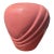 Vintage Postmodern Large Ribed Pink Drapped Ceramic Vase 1980s Art Deco For Sale