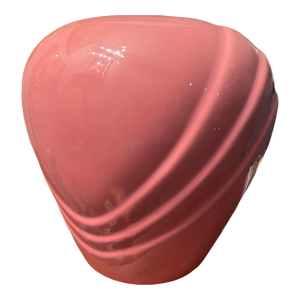 Vintage Postmodern Large Ribed Pink Drapped Ceramic Vase 1980s Art Deco