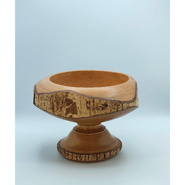 Italian Piedouche Pedestal Birch Bowl Attributed to Aldo Tura for Macabo, 1960s For Sale - Image 6 of 8