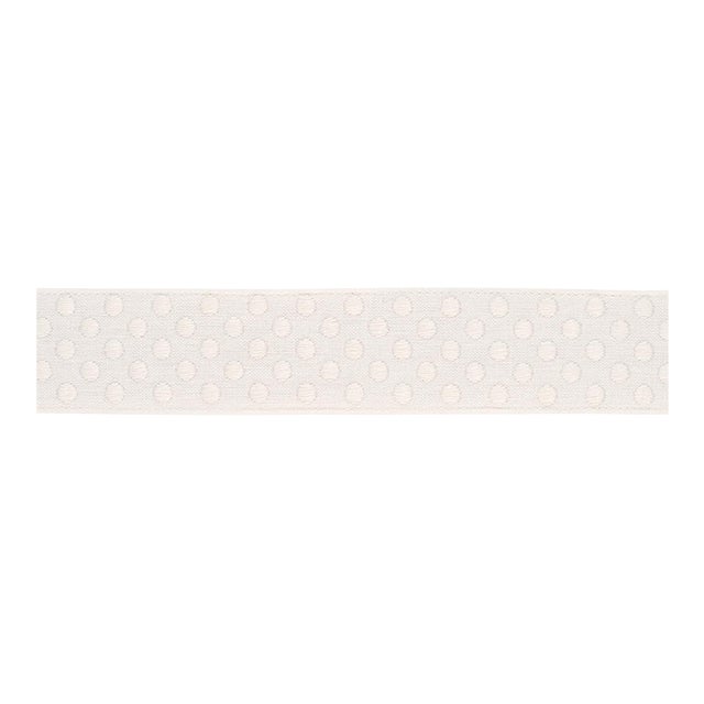 Schumacher Dotted Embroidered Tape Trim in Ivory For Sale