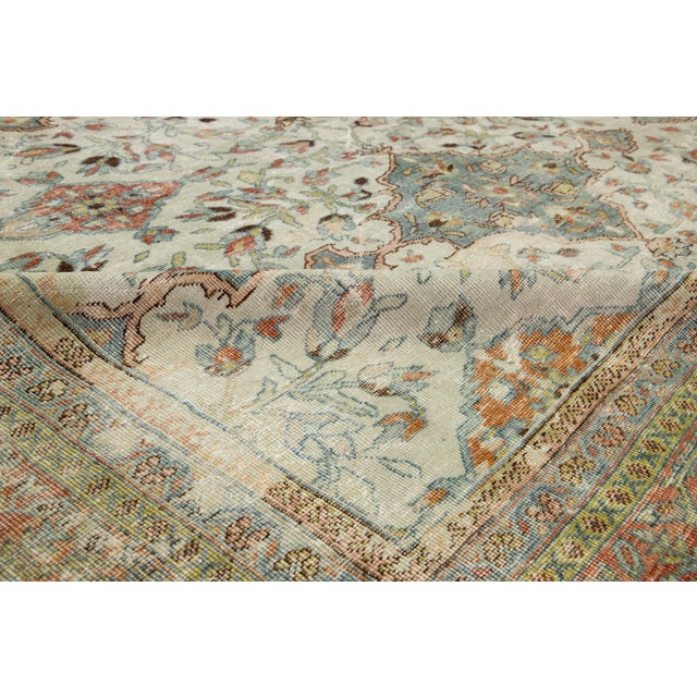 Late 19th Century 19th Century Persian Mahal Wool Rug in Beige Featuring an Allover Pattern For Sale - Image 5 of 10