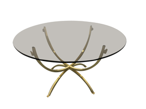 Brass & Smoked Glass Coffee Table, 1970s