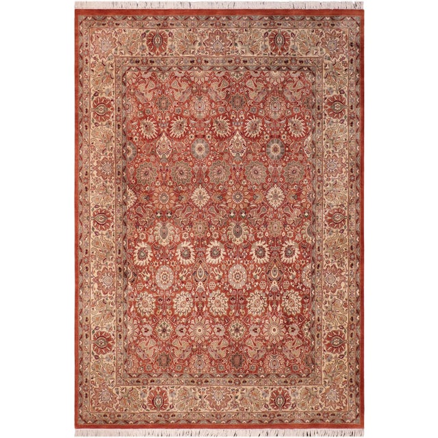 Shabby Chic 1990's Pak-Persian Rust/Beige Wool Rug - 8'1'' X 10'3'' For Sale - Image 9 of 9