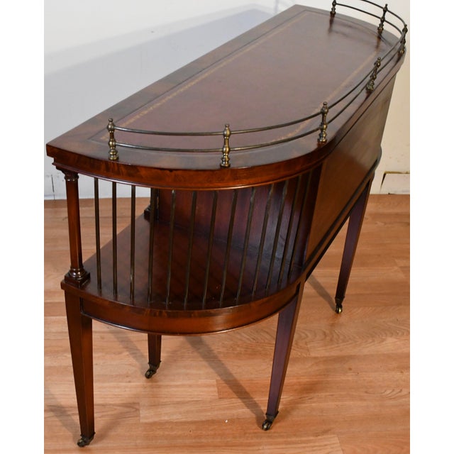 1930s. English Regency Mahogany & Leather Top Console Table / Sofa Table For Sale - Image 13 of 14