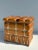 Whimsical carved drapery motif knotty pine storage box / trunk made in Spain attributed to Sarried with brass nailhead...