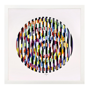Yaacov Agam, Untitled, From Message of Peace (Framed, Hand Signed Serigraph), 1981