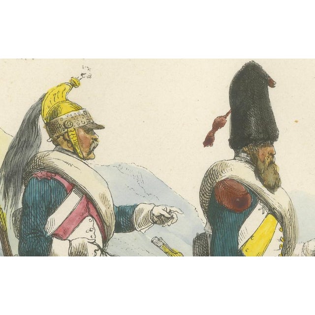 After Horace Vernet, Napoleonic Dragoons and Dragoon Sapper, 1843, Paper For Sale - Image 4 of 10