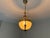 1960s French Brass & Etched Glass Bowl Pendant Light - Restored For Sale - Image 6 of 18
