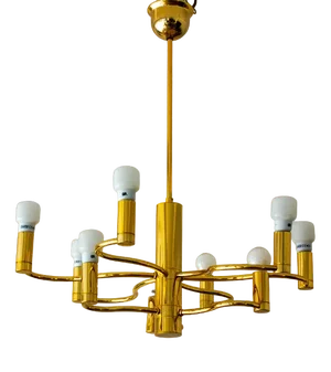 Vintage Regency Brass Chandelier, 1980s