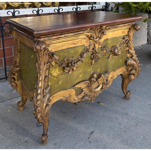 Antique 18th C Louis Vx Giltwood & Walnut Chest Side Table For Sale In Los Angeles - Image 6 of 9