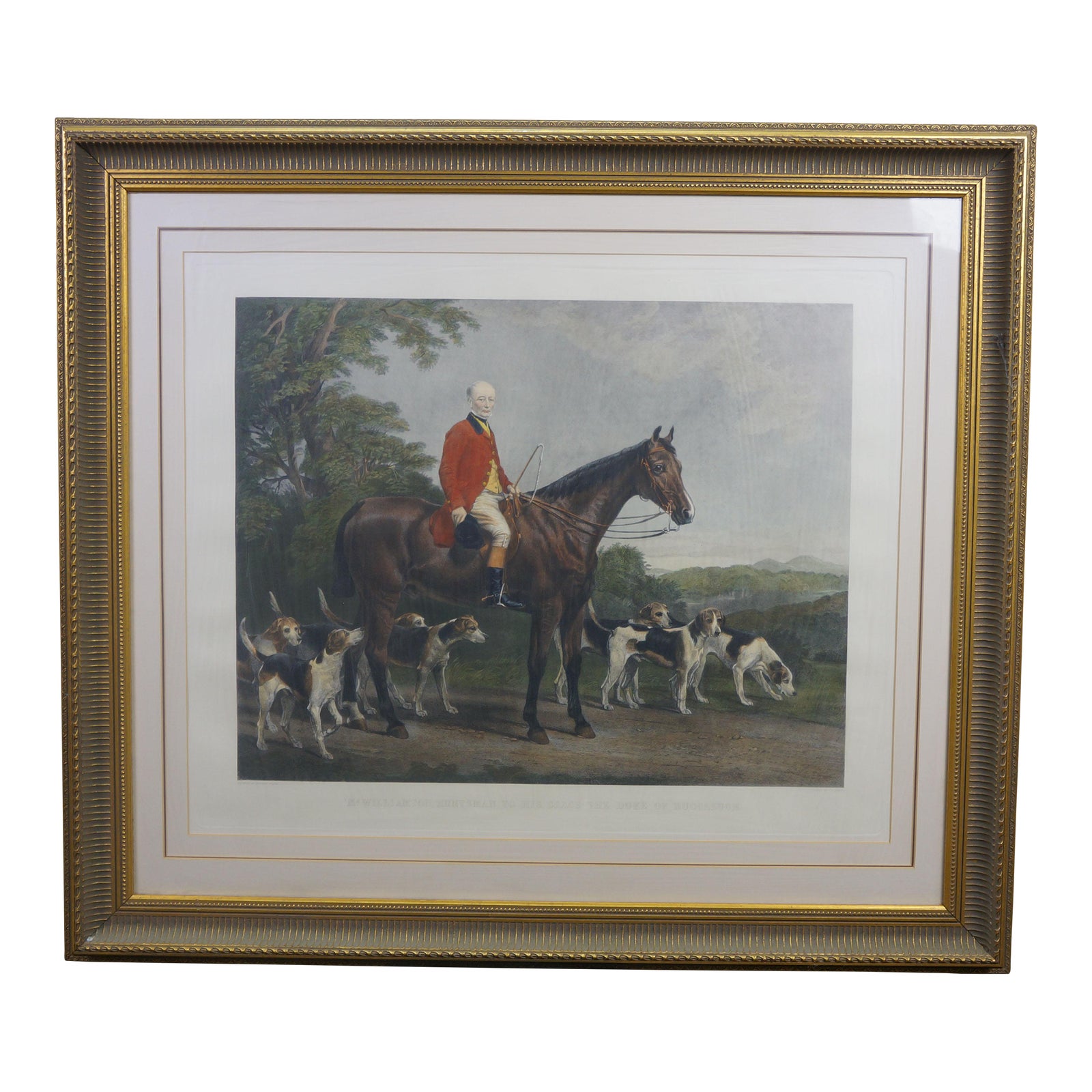 Late 20th Century Mr. Williamson Huntsman Equestrian Fox Hunt Beagle ...