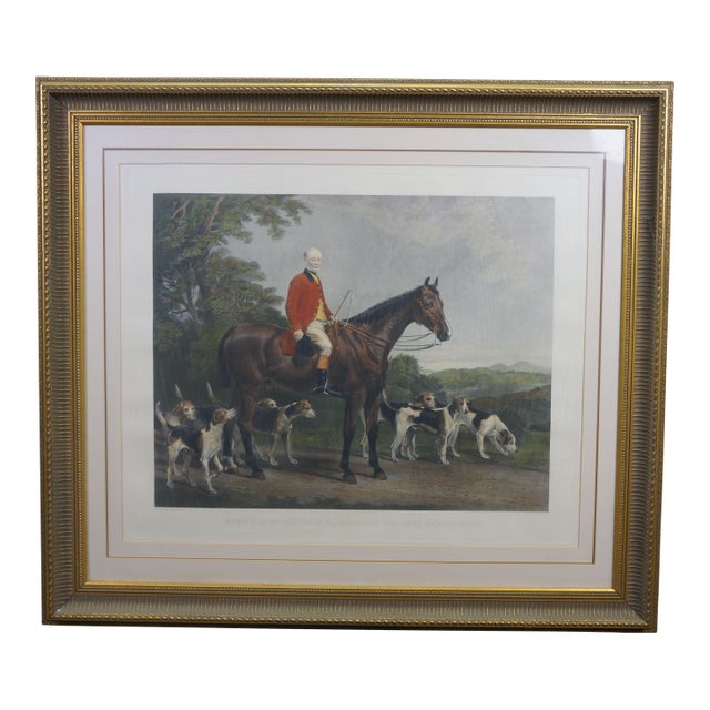 Late 20th Century Mr. Williamson Huntsman Equestrian Fox Hunt Beagle Engraving After Robert Frain For Sale