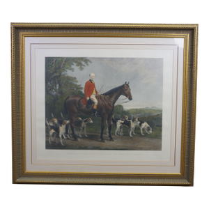 Late 20th Century Mr. Williamson Huntsman Equestrian Fox Hunt Beagle Engraving After Robert Frain