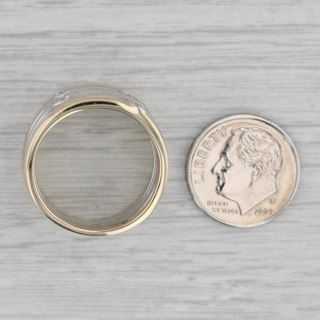 Gold 1.03ctw Diamond Orbit Multi-Band Ring 14k Yellow White Gold Size 8.5 For Sale - Image 8 of 8