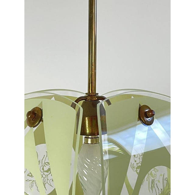 Curved Murano and Brass Murano Glass Chandelier, 1950s For Sale - Image 12 of 16